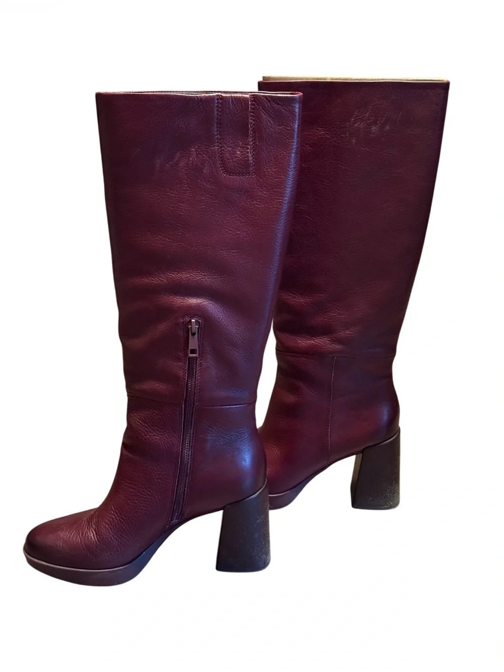 Naturalizer Genna Align Burgundy Knee High Boots Womens 8.5M Block Heel